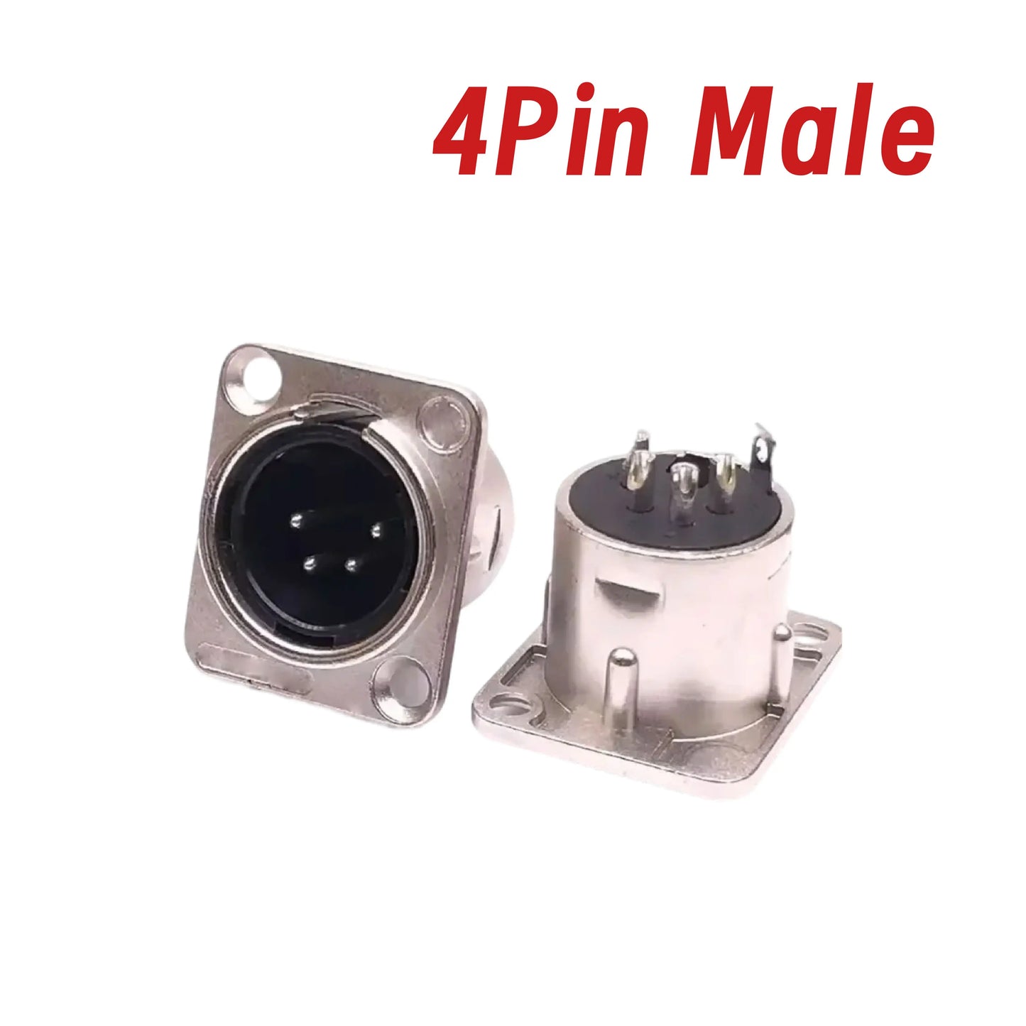 5pcs XLR Connector 3pin 4pin 5pin Male Female Panel Audio Microphone Jack Plug Connector Copper Contact Metal XLR Socket