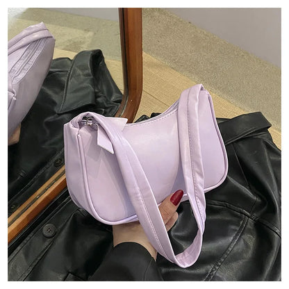 PU Candy Color Mini Handbag Women Shoulder Bag Girls Small Hand Bag Key Phone Pouch Coin Purse Card Bags Card Holder for Women