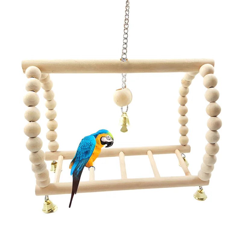 1/8PCS Set Combination Parrot Bird Toys Wood Articles Bite Pet Bird Toys For Parrot Training Bird Toy Swing Ball Bell Standing