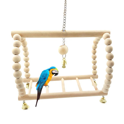1/8PCS Set Combination Parrot Bird Toys Wood Articles Bite Pet Bird Toys For Parrot Training Bird Toy Swing Ball Bell Standing