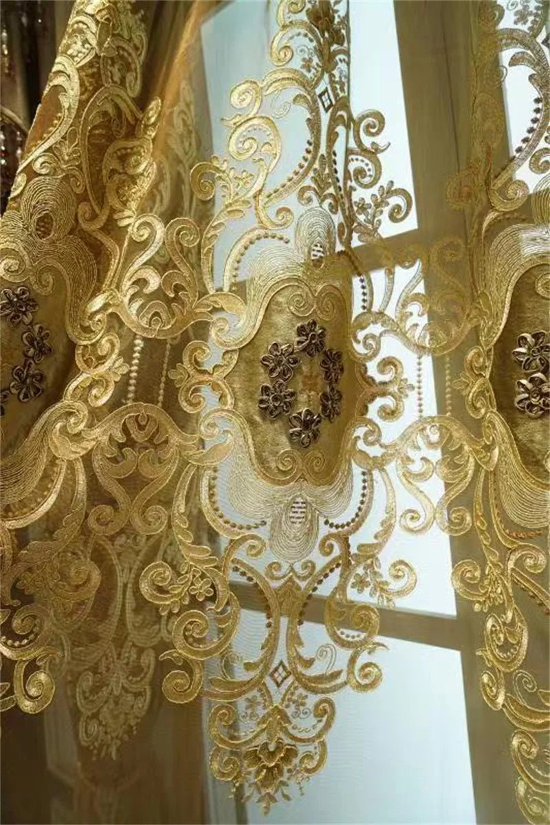 Europe Luxury Style Embroidery Chenille Blackout Curtain High Quality Decoration Living Room Dining Room Bedroom Valance Curtain