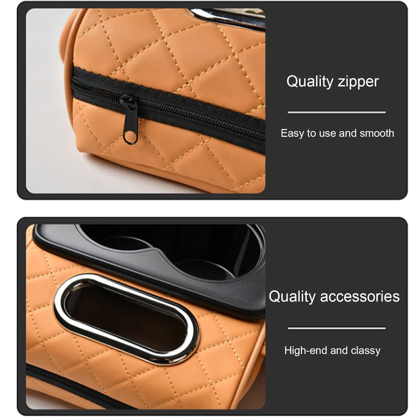 Car Armrest Box Heightening Cushion With Cup Holder Tissue Box Side Storage Pocket For Auto Interior Arm Rest Cover Height Pad