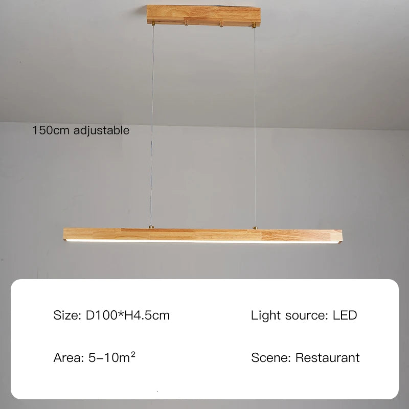 Modern Hanging Chandelier For Dining Room Kitchen Shop Long Table Wooden Chandelier Pendent Lamp Minimalist Design Led Lighting