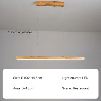 Modern Hanging Chandelier For Dining Room Kitchen Shop Long Table Wooden Chandelier Pendent Lamp Minimalist Design Led Lighting