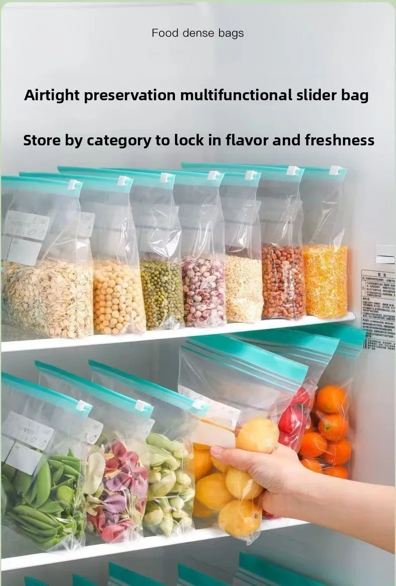 Multiple Sizes Kitchen Supplies Transparent and Visible Thick and Durable Sealing Bag for Food Eco-friendly Cling Bag Zip Bags