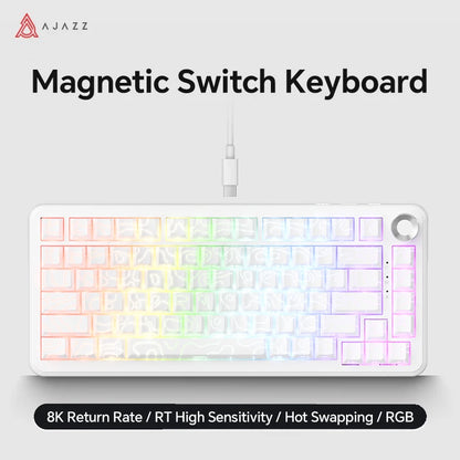 New Ajazz Ak820 Max Ultra/MAX Magnetic Switch Mechanical Keyboard 8k 128khz 0.01mm Rgb Customized Wired Gaming Keybaord E-Sports