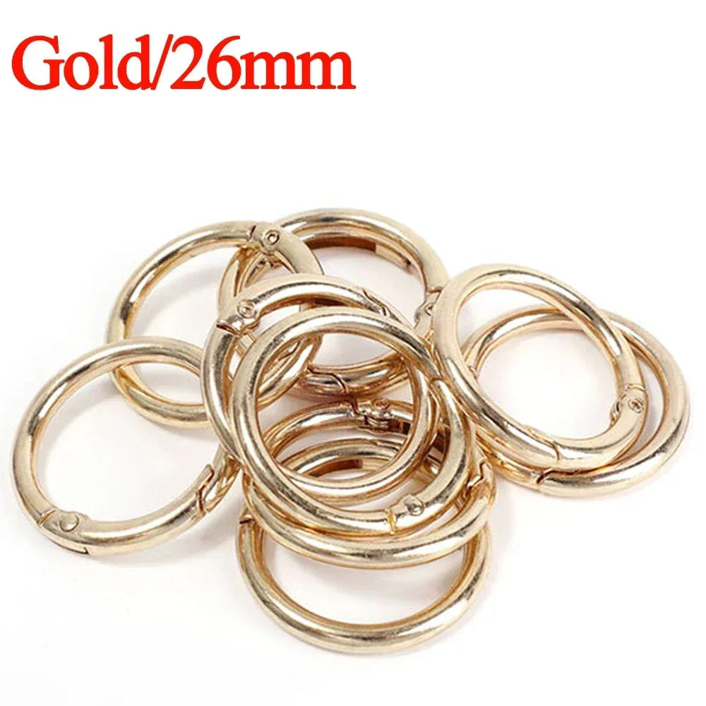 10/50pcs Metal O Ring Spring Clasps for DIY Jewelry Openable Round Carabiner Keychain Bag Clips Hook Dog Chain Buckles Connector