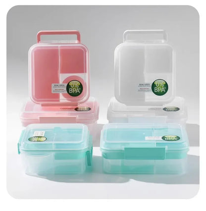 Portable Handle Design Double Layer Lunch Box Compartment Bento Boxes Students Toddler Bento Containers Outdoor Salad Picnic Box