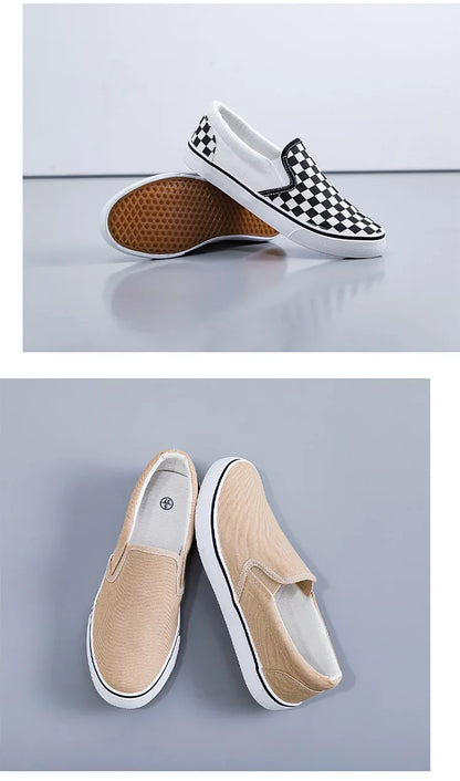Hand-Painted Canvas Shoes Elastic Unisex Spring 2025 Style Korean Version Flat Heel Breathable Cotton Lined All-Season Footwear