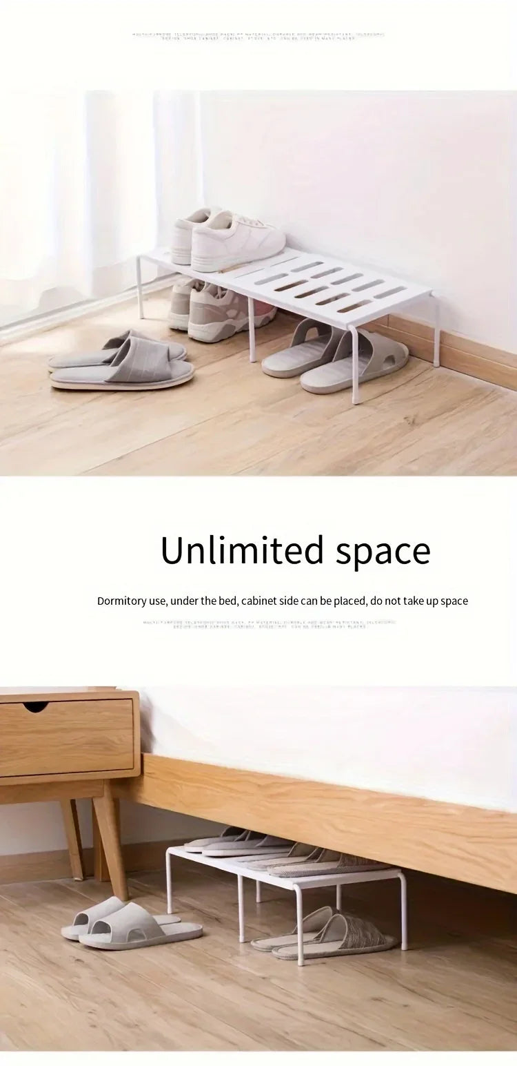 Non-adjustable plastic shoe rack, multi-layer storage organizer, space-saving sports shoes, slippers, family dormitory wardrobe,