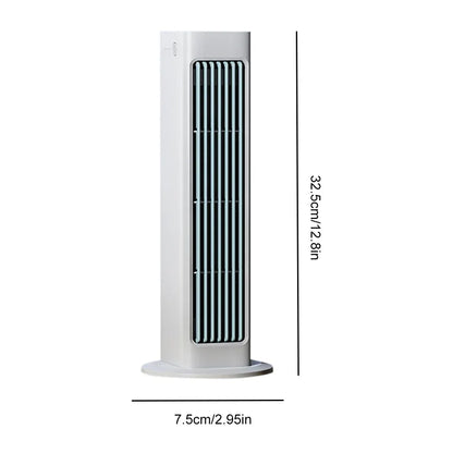 4000mah Leafless Fan 3 Mode Bladeless Air Cooler Fan LED Wall Mount/Desktop Standing Tower Fan for Bedroom Living Rooom Bathroom