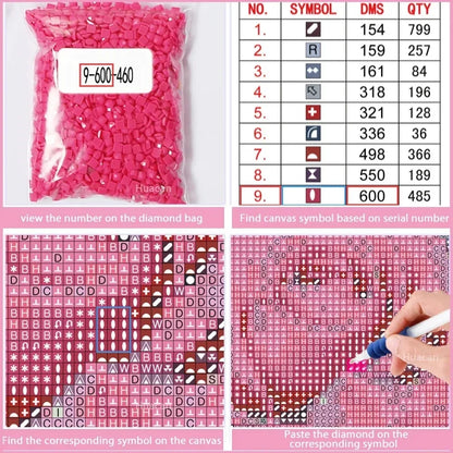 Huacan DIY Diamond Painting Animal Full Round Square Mosaic Flower Set Art Handmade Gift Home Decoration