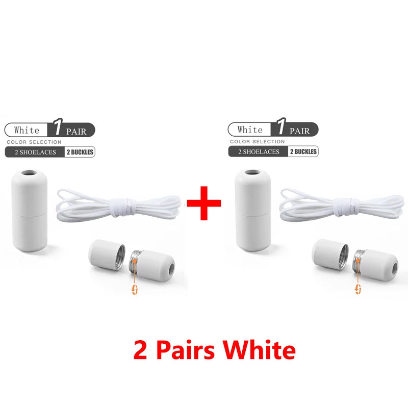 Elastic No Tie Shoelaces Semicircle Shoe Laces For Kids and Adult Sneakers Shoelace Quick Lazy Metal Lock Laces Shoe Strings