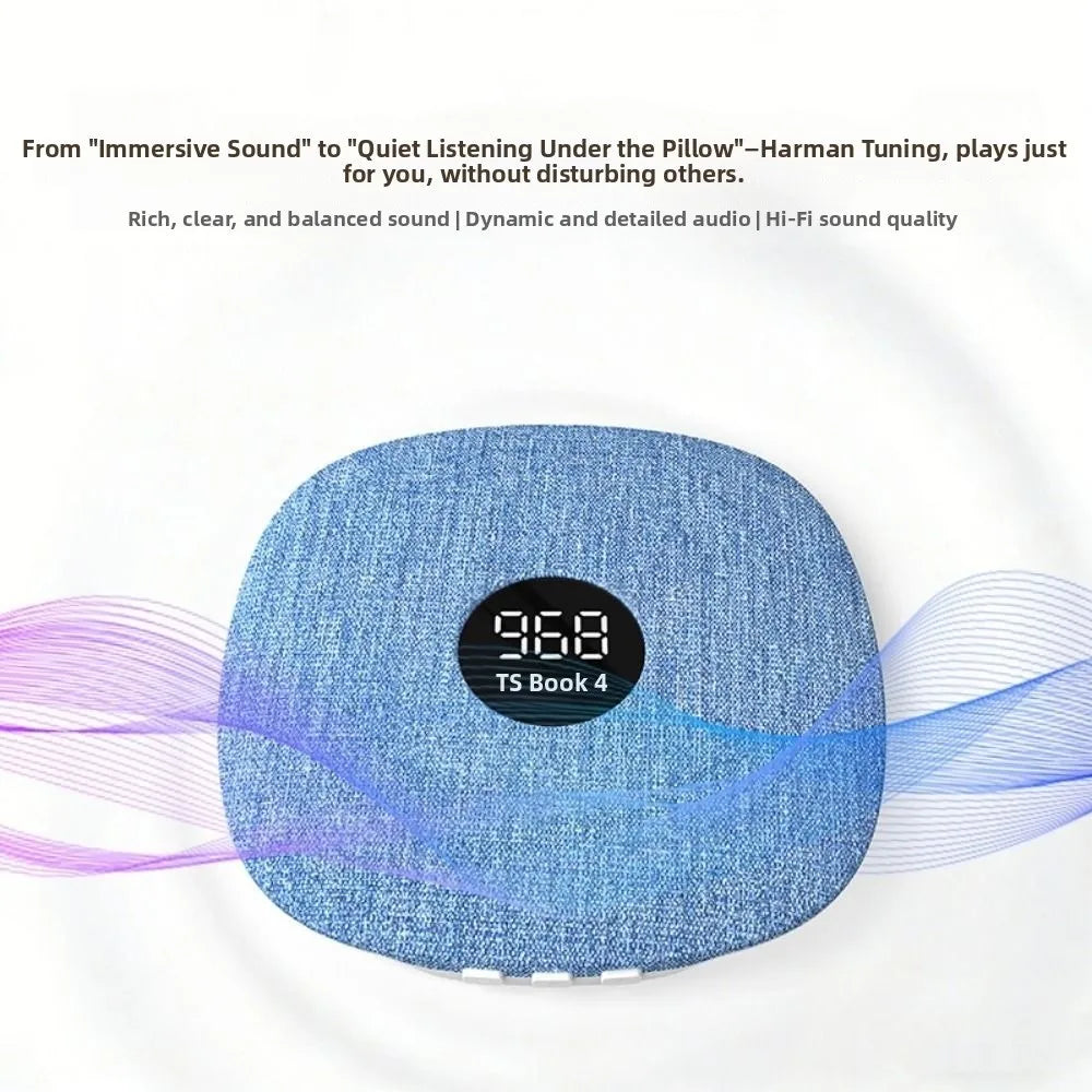 Bluetooth 5.4 Under Pillow Bluetooth Speaker Sleep Aid Bone Conduction Sound Machine TF Card Support Ultra-Thin