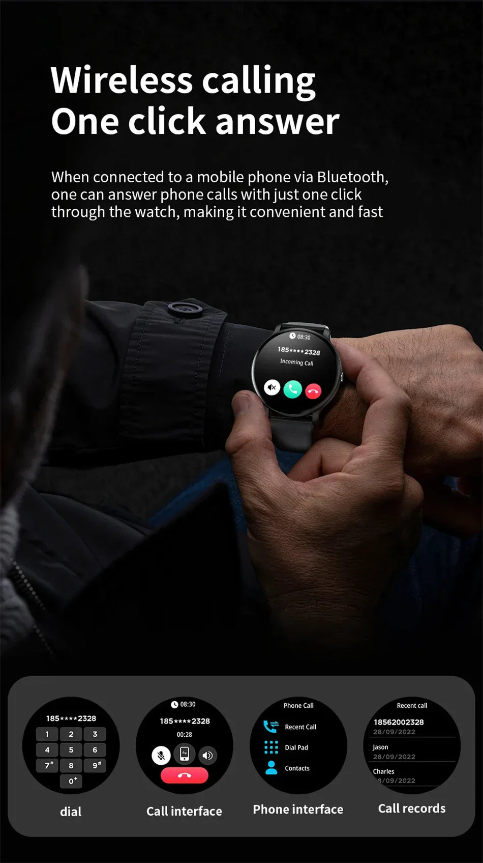LIGE Smart Watch Women 1.39'' Full Touch Screen Custom Dials Wristwatch Bluetooth Call Blood Oxygen Monitor Sport Smartwatch Men