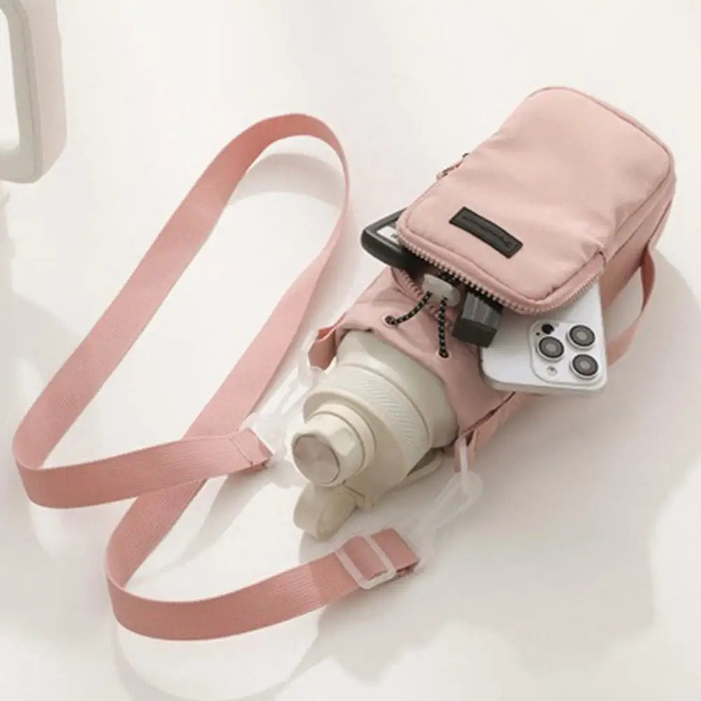 Portable Water Bottle Bag with Adjustable Shoulder Strap Water Bottle Sleeve for Walking Hiking Camping Gym Insulated Protective