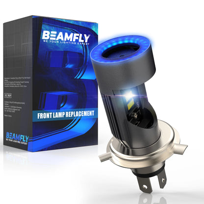 30W LED Headlight Bulb H4 Five Color Halo Ring HS1 P43T Auto Headlight EyeSuper 6000K Csp Plug&Play Motorcycle Bulb 1PC 12/24V