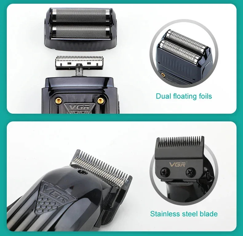 VGR 644 gradient hair cutting combination electric shaver rechargeable professional men's hair clipper carving electric pusher