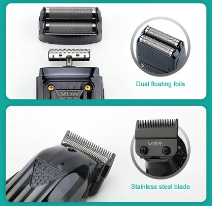 VGR 644 gradient hair cutting combination electric shaver rechargeable professional men's hair clipper carving electric pusher