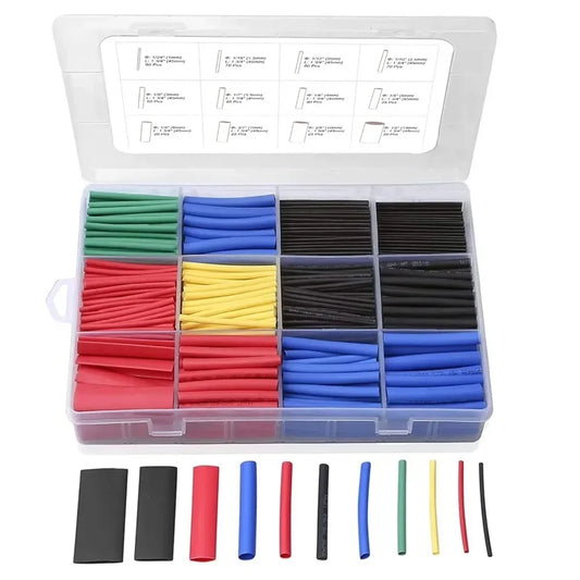 580/328/164PCS Heat Shrink Tubing 2:1Wire Cable Wrap Assortment Electric Insulation Tube Kit 5 Color 8 Size