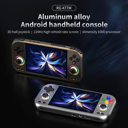 ANBERNIC RG 477M Retro Handheld Game Console 4.7" LTPS In-Cell Screen Android Video Game Player Dimensity 8300 AI Assistant FOTA