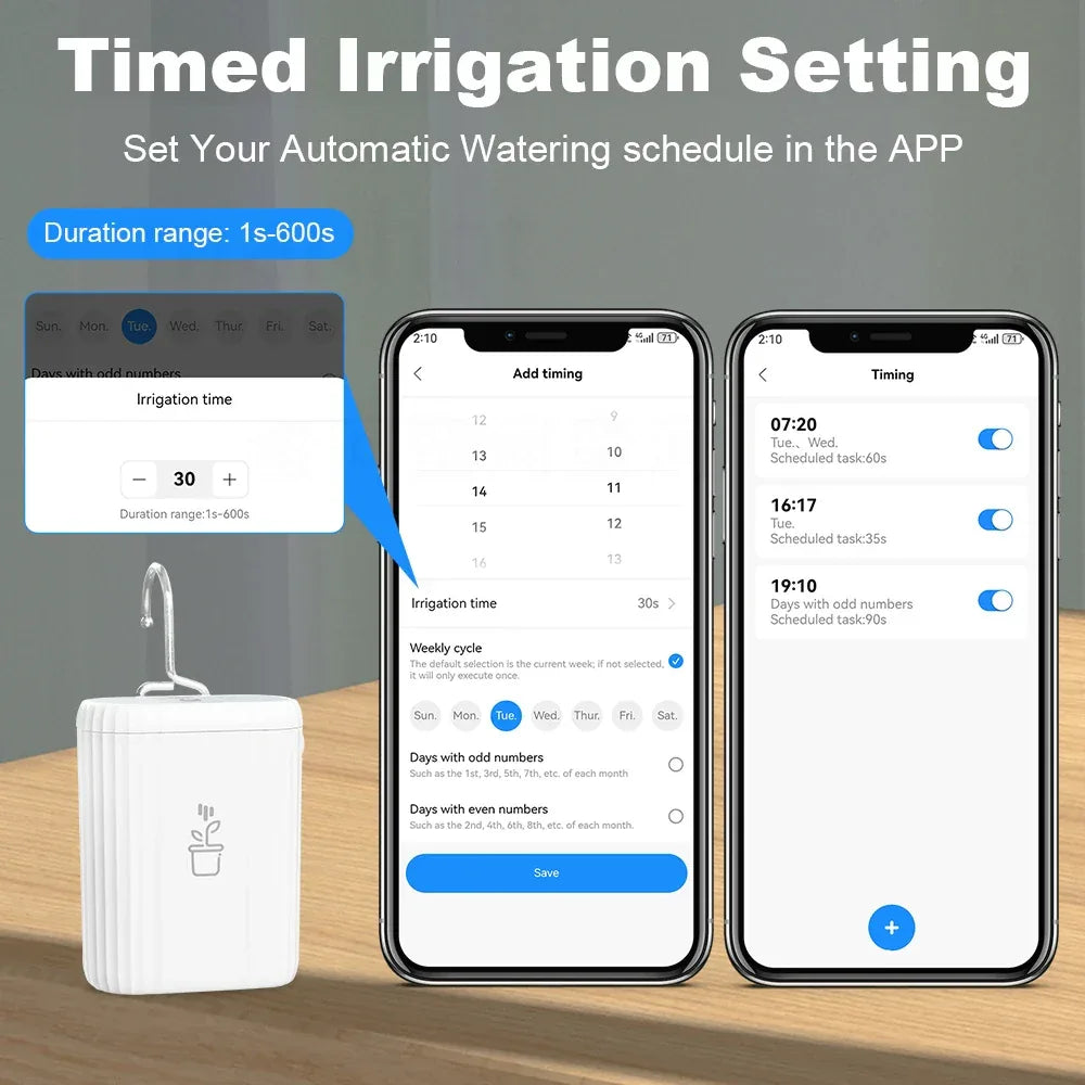Tuya WiFi Smart Watering Pump 18650 Rechargeable Battery Intelligent Auto Sprinkler Drip Irrigation Flowers Home Garden Tools