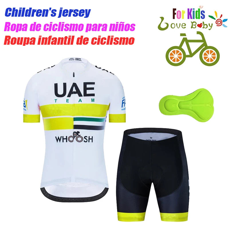 UAE 2022 New Kids Cycling Jerseys Set Summer Breathable Child Bike Cycling Clothes Boy Sport Bicycle Jersey Cycling Clothing