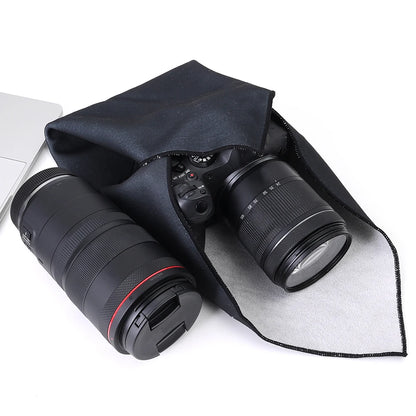 Protective Wrap Soft Cleaning Cloth for Camera Lens Tablet Dustproof Self Adhesive Lens Wrapping Foldable Cloth Camera Bag