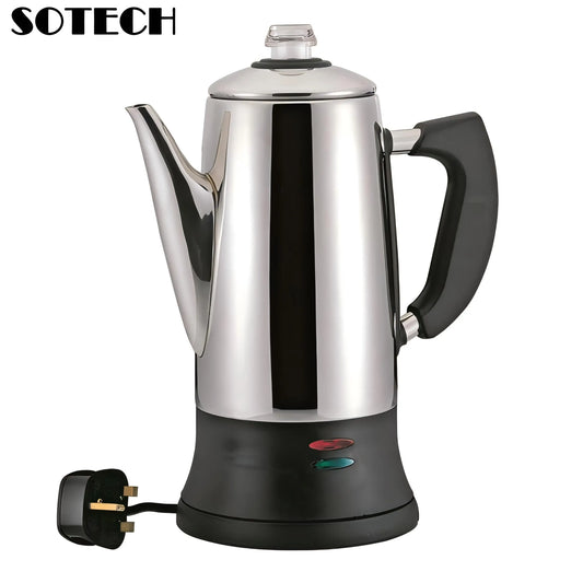 Stainless Steel Electric Coffee Percolator 110v 220v Coffee Maker Pot Cafe  Maker Coffee Tools Gift for Coffee Lovers 12Cups