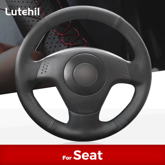 For Seat Ibiza 2004 2005 2006 Custom Car Steering Wheel Braid Cover Hand Sewing DIY Artificial leather Suede Car Accessories by PDG ibma