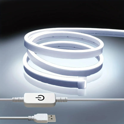 USB 5V Neon LED Strip Light Smart Touch Sensor Dimmable Neon Sign Light Tape Waterproof Flexible Lighting Lamp For Room Decor