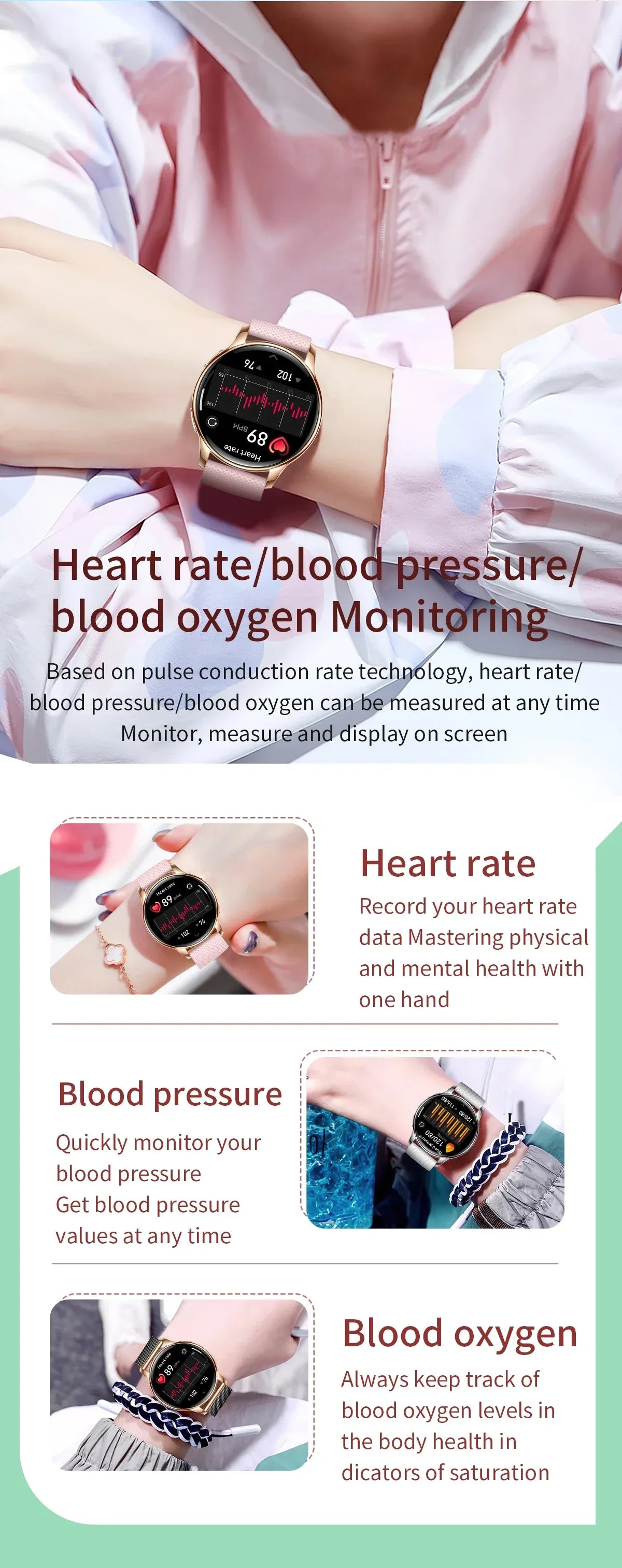 New Original Ultra Thin Women SmartWatch 1.32"AMOLED Display HD 466*466 Always Show Time Call Reminder for Women Smartwatch gift