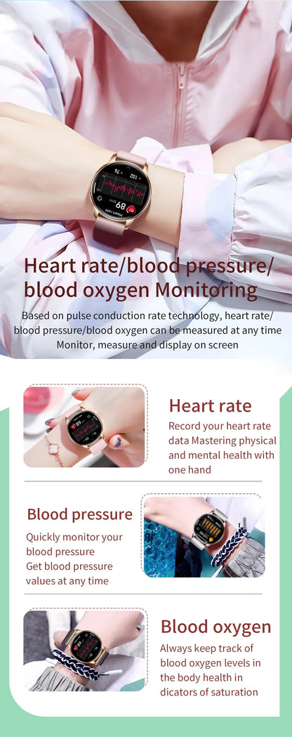 New Original Ultra Thin Women SmartWatch 1.32"AMOLED Display HD 466*466 Always Show Time Call Reminder for Women Smartwatch gift