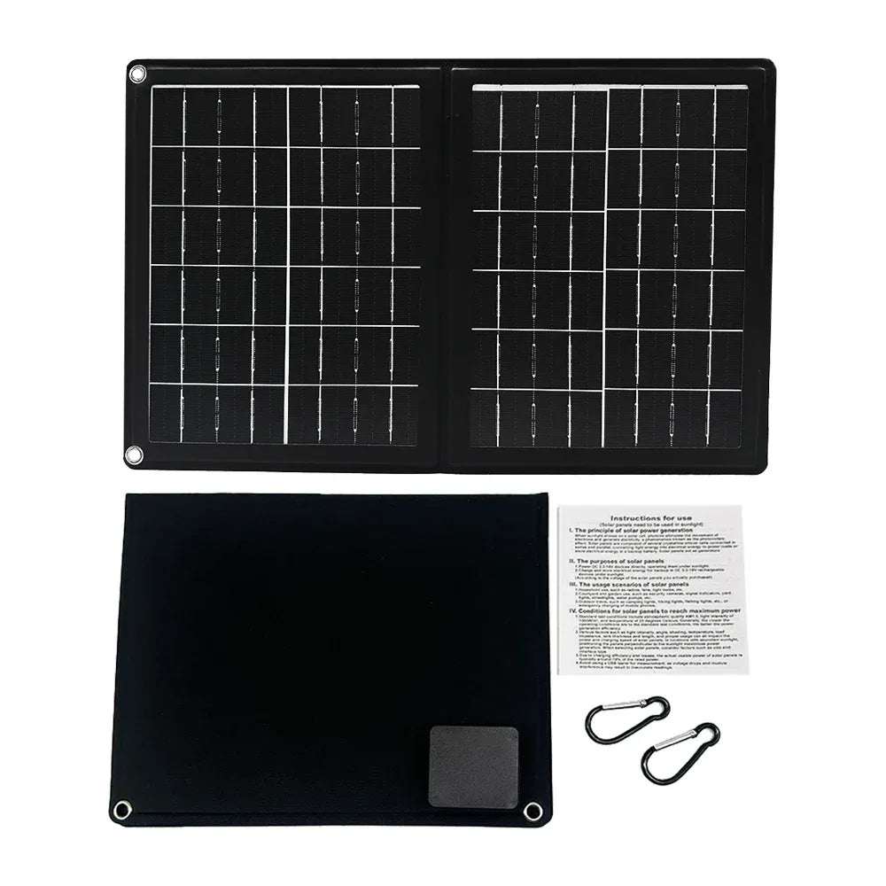 Practical Solar Panel Foldable Power Bank SOECOPO 40W Portable Charge Phone Outdoor Activities  USB + Type - C 5V/2.4A Camping