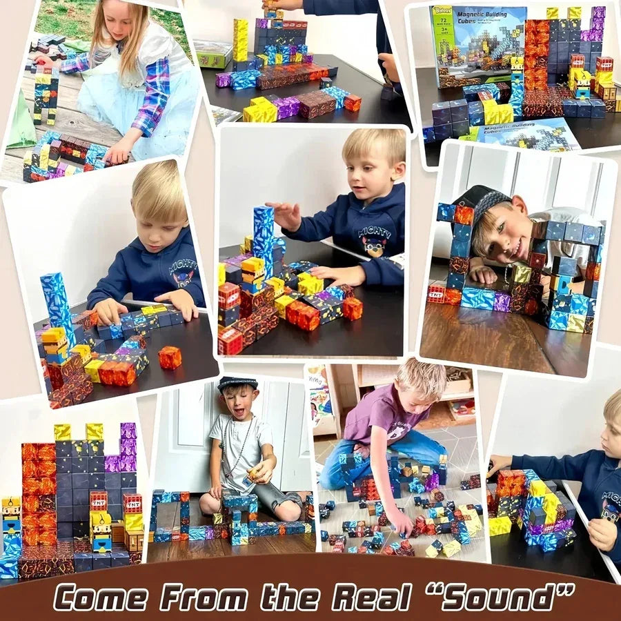 Creative Magnetic Building Block Bricks My Famous Scene World Architectural Set DIY Model Kids Toy Christmas Gifts for Boy Girls