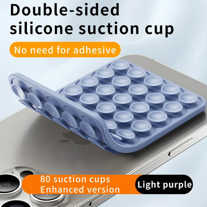 Suction Cup Phone Case Mount Double-Sided,Silicon Sticky Phone Stand for iPhone Android Selfies Hands-Free Strong Grip Holder