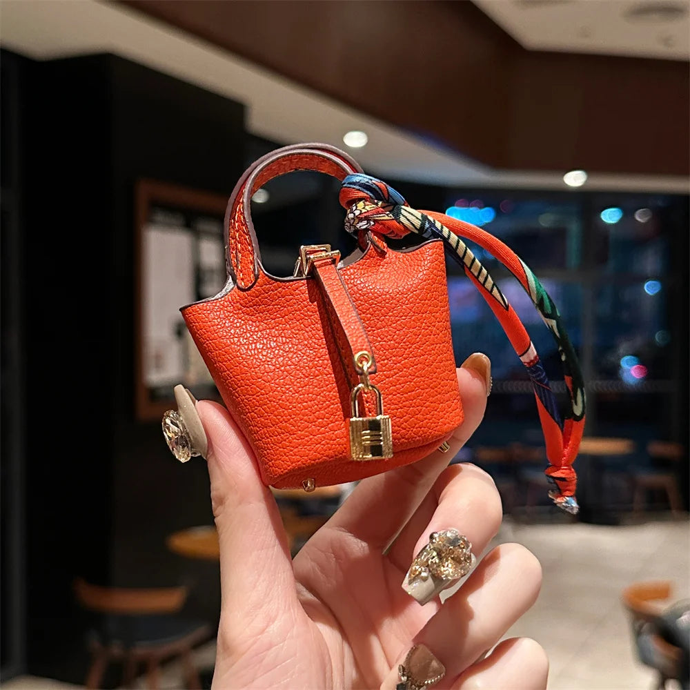 2024 New style Mini House Small Bag Handheld Portable Hand Rope Bluetooth Earphone Bag Zero Wallet Multi functional Small Bag