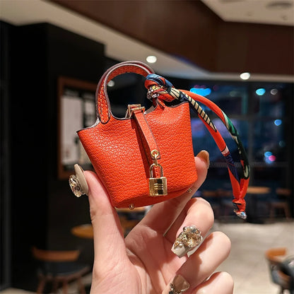 2024 New style Mini House Small Bag Handheld Portable Hand Rope Bluetooth Earphone Bag Zero Wallet Multi functional Small Bag