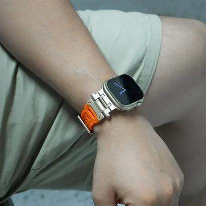 Silicone Sport Band for Apple Watch Ultra 49mm 45mm 42 44mm Rubber Strap for iWatch Series 9 8 7 se 6 5 4 ultra 2 49 Correa