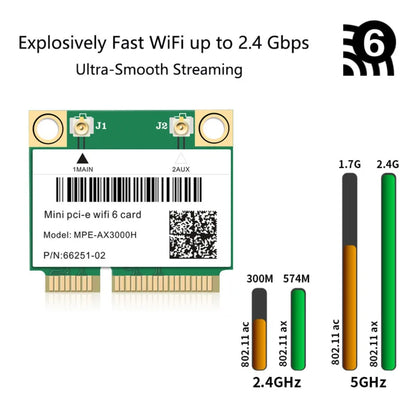 Wifi 6 3000Mbps Bluetooth 5.2 Mini PCI-E Card For AX200 AX200HMW Wireless Adapter MPE-AX3000H For Laptop Win 10 11