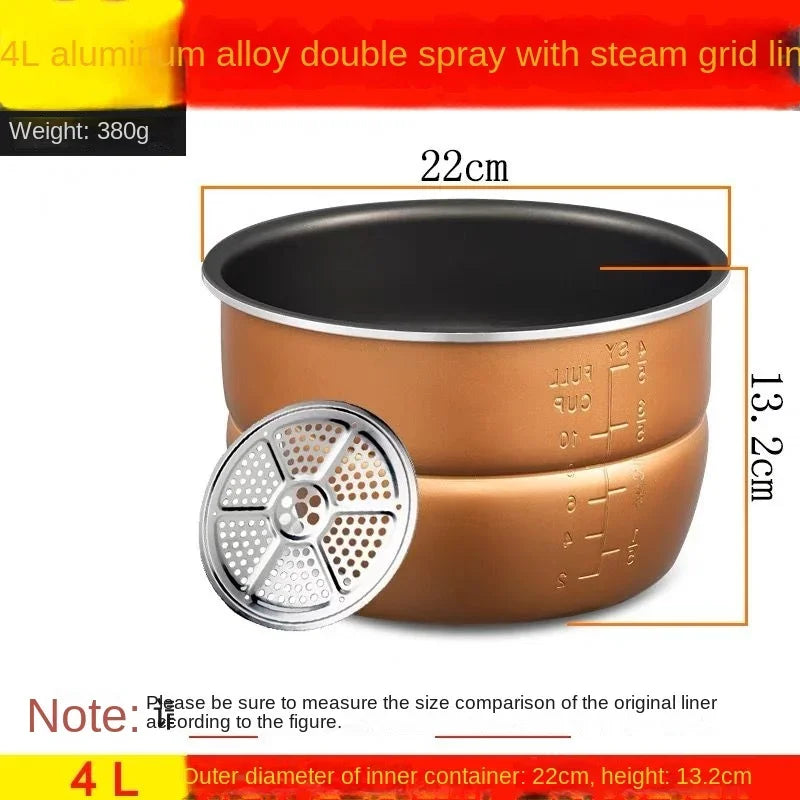Electric pressure cooker liner multicooker bowl 4L 5L 6L liter non-stick pan double spray thickening
