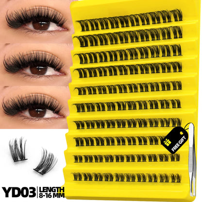 GROINNEYA Cluster Lashes Natural Eyelash extension Volume Individual Lashes Mixed Tray Faux Mink Lashes Cilias Makeup