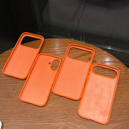 Original Liquid Silicone Orange Color Case For iPhone 17 Pro Max 17 16 15 14 13 12 11 ProMax mini Plus Non-Slip Bumper Cover
