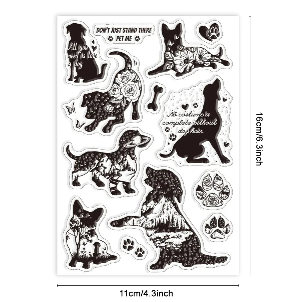 Animal Postman Silicone Clear Stamps Fox Hamster Rabbit Cat Transparent Stamps for Birthday Valentine's Day Cards Making DIY
