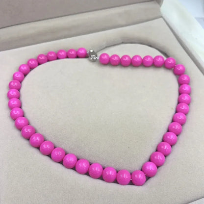 8/10mm Natural Rose Beads Seashell Pearl Necklace Women Charm Clavicular Chain Girls Christmas Gifts Jewelry Making Accessories
