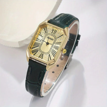 2pcs/set Square Couple's Watch, PU Leather Strap, Quartz Movement | Gifts for Men or Women | Valentine's Day Gifts