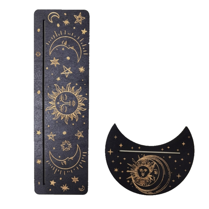 Wooden Stand for Tarot Moon Shape Rectangle Card Set Altar Stand Wood Display Witch Divination Tools Game Accessories Wholesale