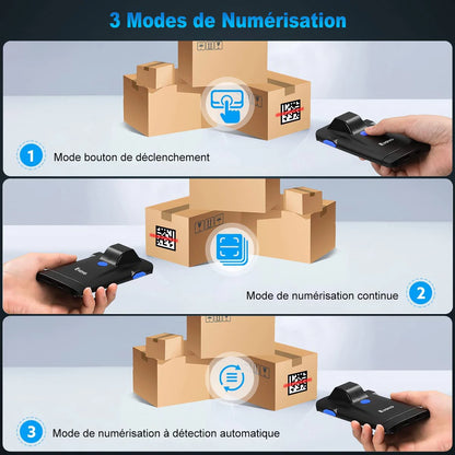 Eyoyo EY-017 2D Back Clip Bluetooth Barcode Scanner Portable Barcode Reader Data Matrix Code 1D 2D QR Scanner Android IOS System