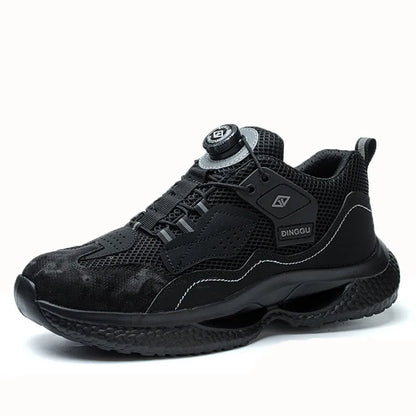 Fashion Male work safety shoes Rotating button Steel Toe shoes Work Sneakers Puncture-Proof Protective Shoes Security Boots Men