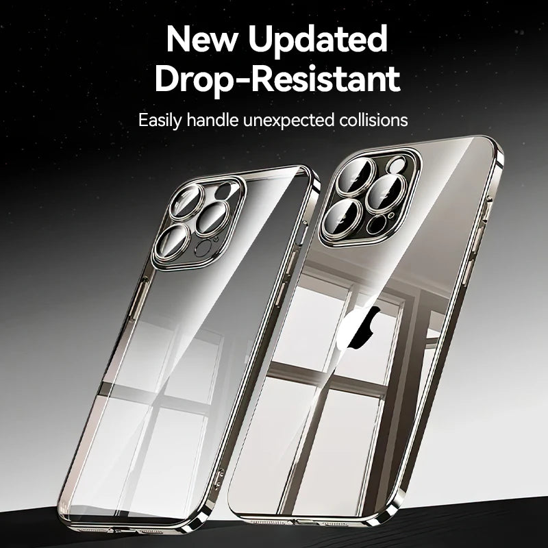 Joyroom Transparent Phone Case For iPhone 16 Pro Max Anti-Drop Phone Cover For iPhone 15 Pro Max Shockproof With Len Protection